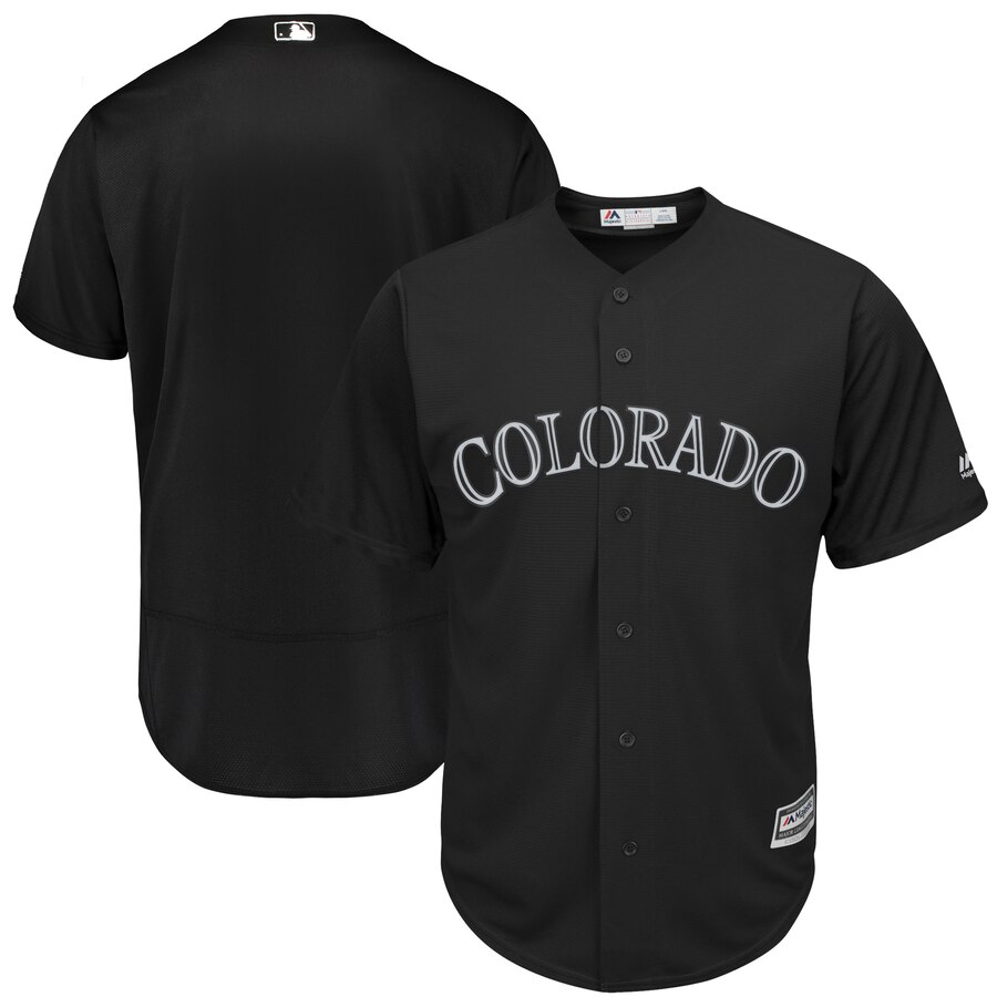 customzied Men Colorado Rockies blank Black MLB Jerseys->pittsburgh steelers->NFL Jersey